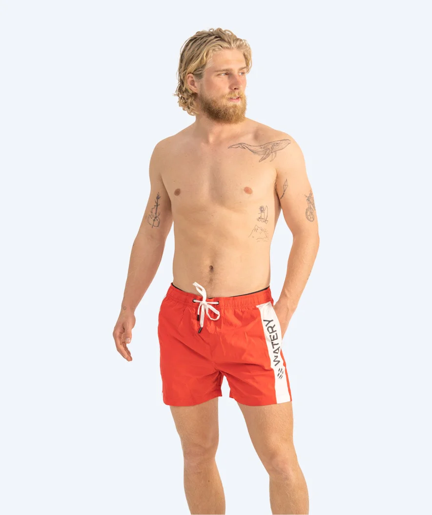 Watery badeshorts til mænd - Signature Eco - Rød