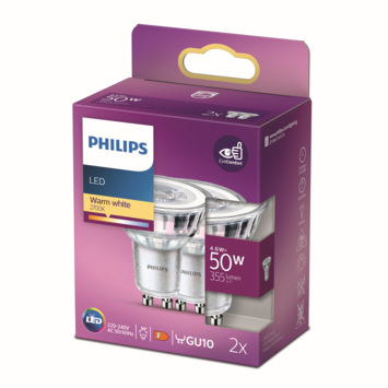 Philips LED spot GU10 50W 2 stuks niet dimbaar