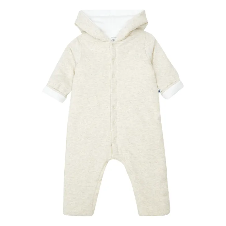 Petit Bateau Combinaison à Capuche | Ecru chiné