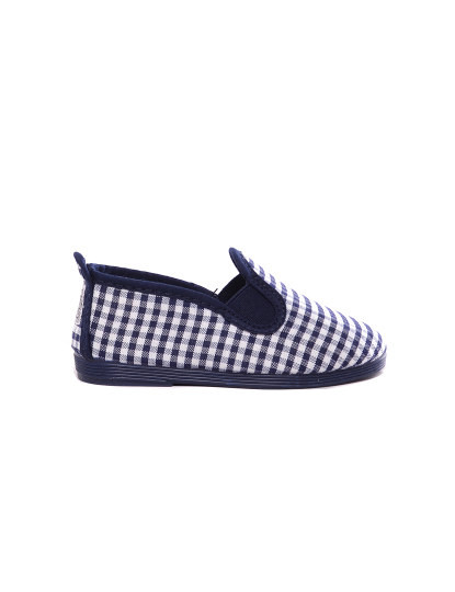 Navy Check Print Espadrilles