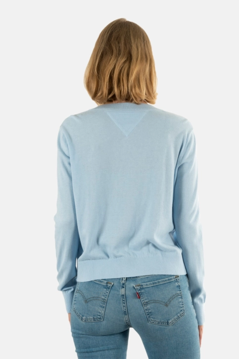 Pull léger tommy jeans essential vneck c1o breezy blue