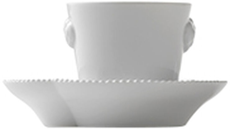 Royal Copenhagen Hvid Elements 10 cl. espressokop med underkop Hvid