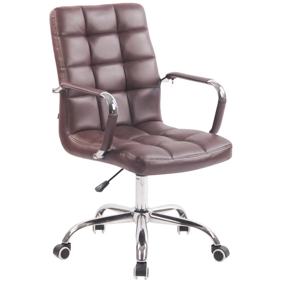 CLP Bureaustoel Deli chroom Frame - Kunstleer - bordeauxrood