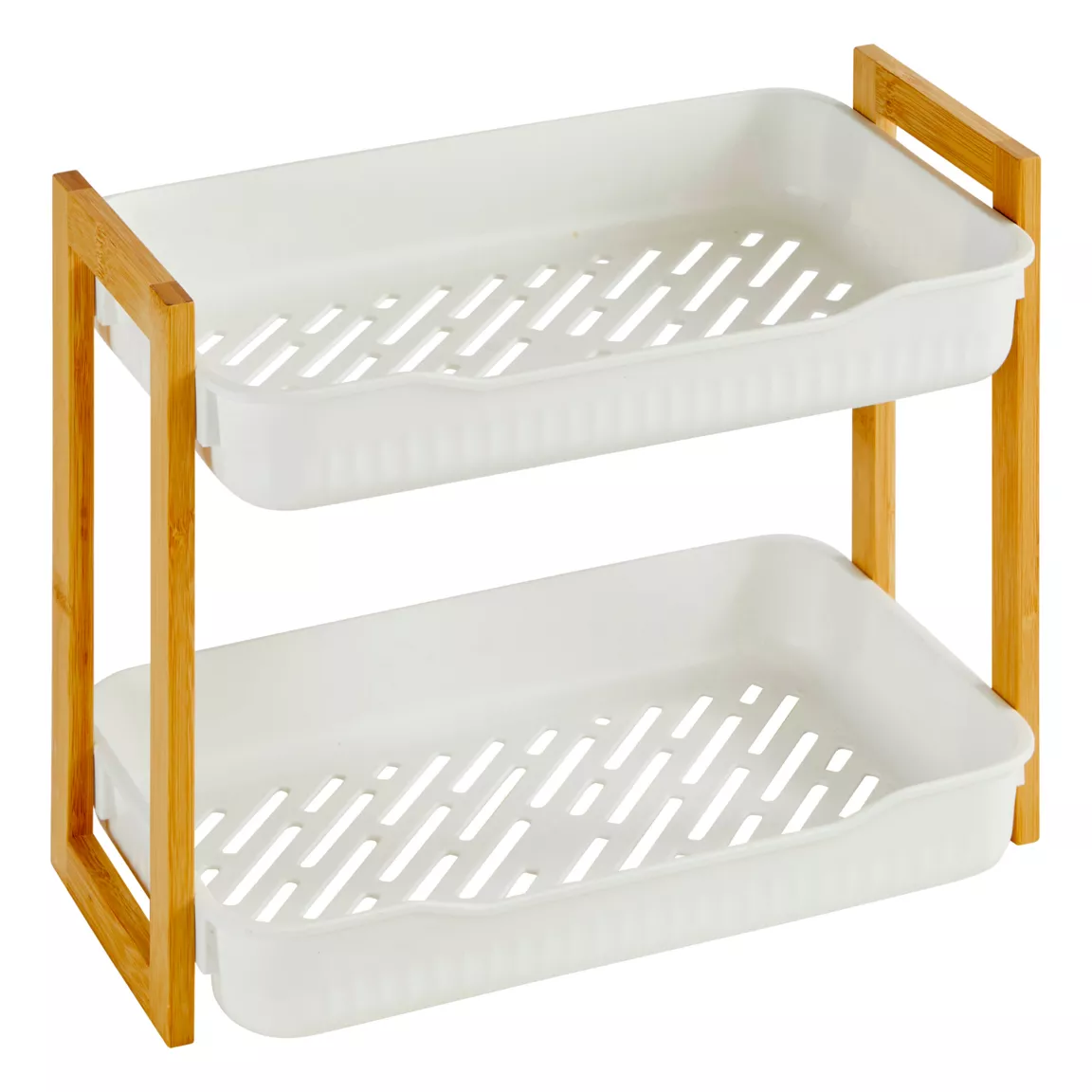 Etagère de salle de bain 2 niveaux (H35 cm) Natureo Blanc