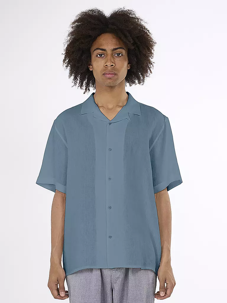 KNOWLEDGE COTTON APPAREL Leinenhemd hellblau
