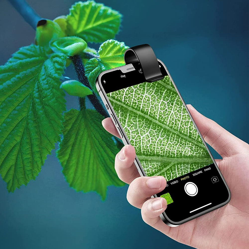 Universal Smartphone Kamera Mikroskop 200-fache Vergrösserung   LED Beleuchtung und Aufbewahrungstasche