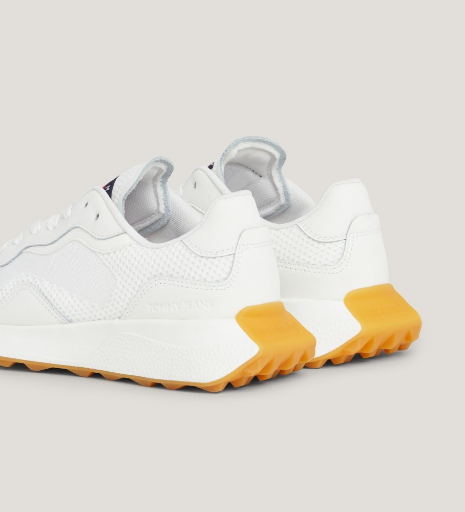 Tênis Tommy Jeans New Runner de couro branco