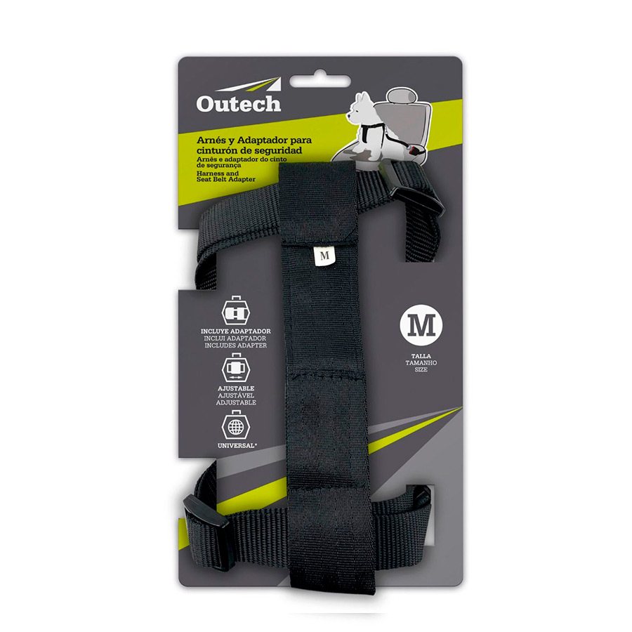 Adaptador de cinto de segurança e arnês Outech para cães de pequeno porte.