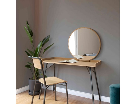TERRE DE NUIT - Coiffeuse avec miroir en bois imitation chêne - cf0061