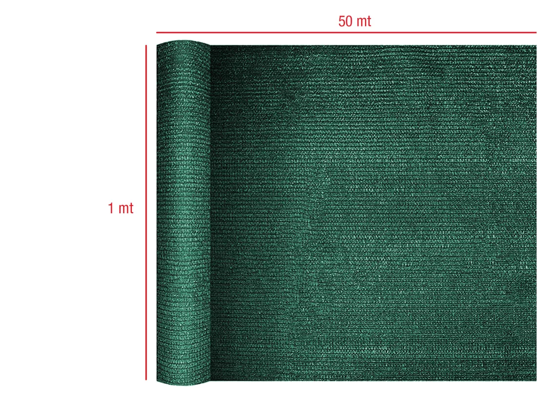 Toile d'ombrage Aveugle 90% Brise-vent vert Extérieur 1x50 mt