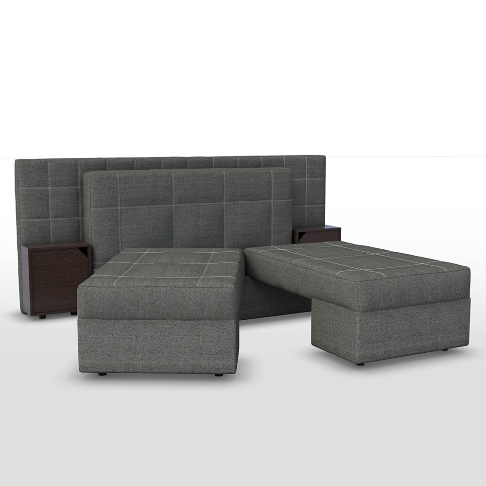 VICCO Schlafsofa mit Bettfunktion 235 x 105 cm Grau Dreisitzer Couch Taschenfederkern Schlafcouch