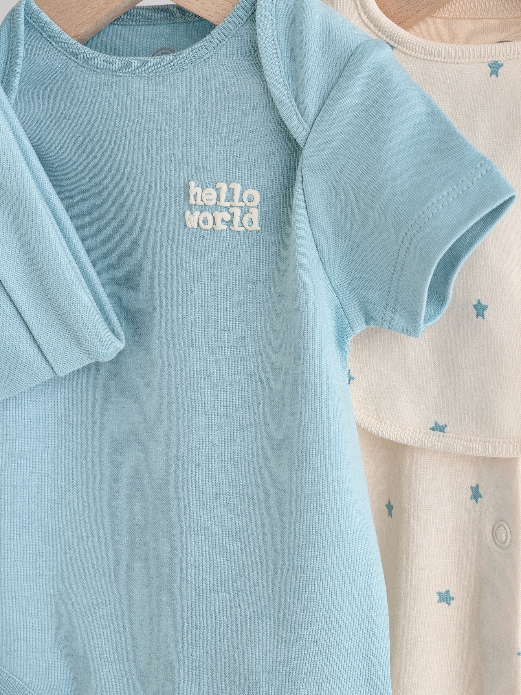 Blauw - Baby Pyjama, Bodysuit, muts en slabbetje 4 -delige set (0-12maanden)