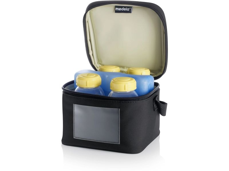 MEDELA Kühltasche Schwarz Kühlbox mit BPA-freien Milchflaschen