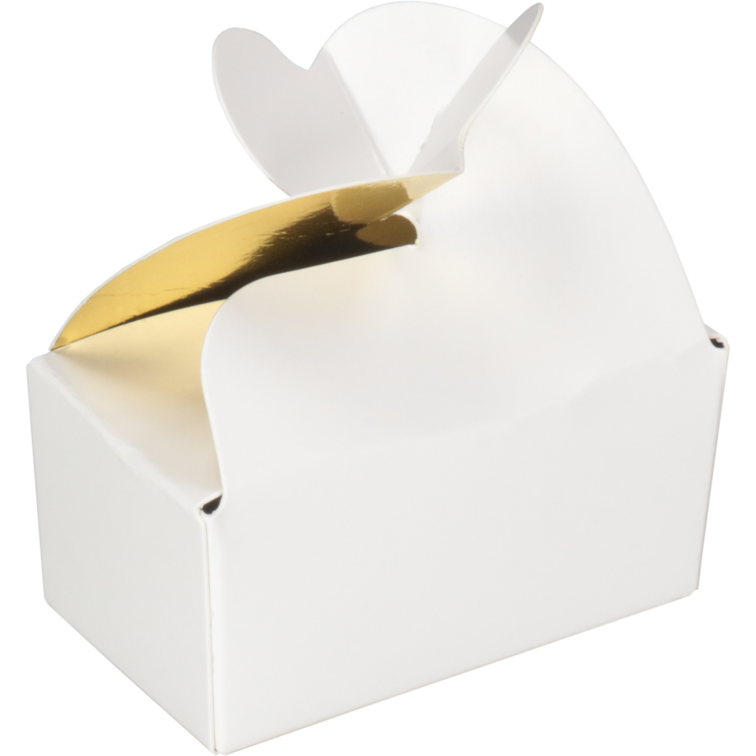 Ballotin, karton + PP, 67x39x32mm, wit/goud