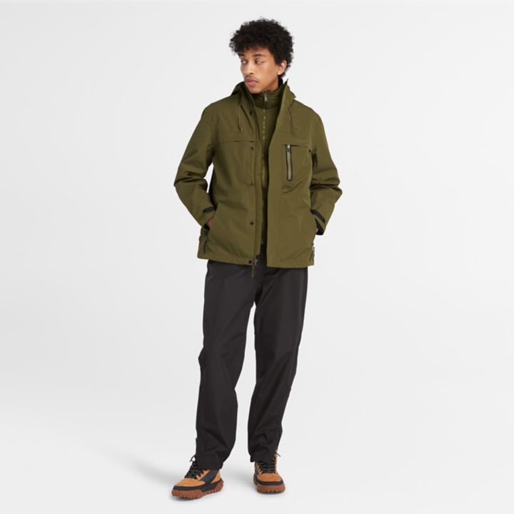 Jaqueta impermeável 3 em 1 Super Benton para homens na cor verde escura.