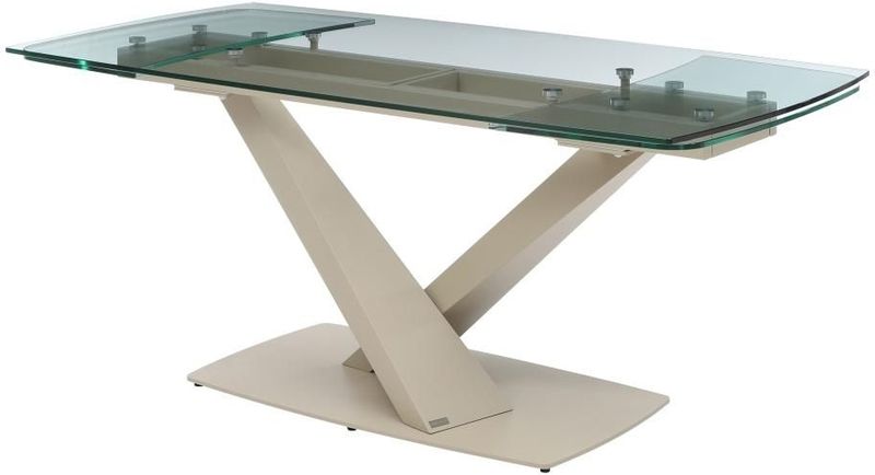 Maison Céphy - MALATA - Eettafel - Transparant - Gehard Glas en Metaal - Verlengbaar van 6 naar 10 Plaatsen