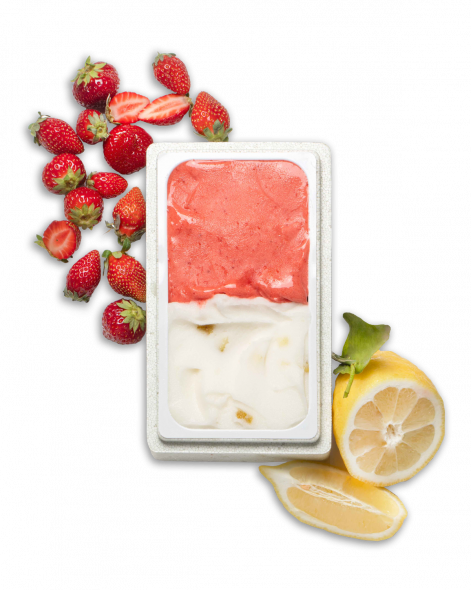 Assortiment Sorbets Citron - Fraise | La Glace Alain Ducasse 600ml