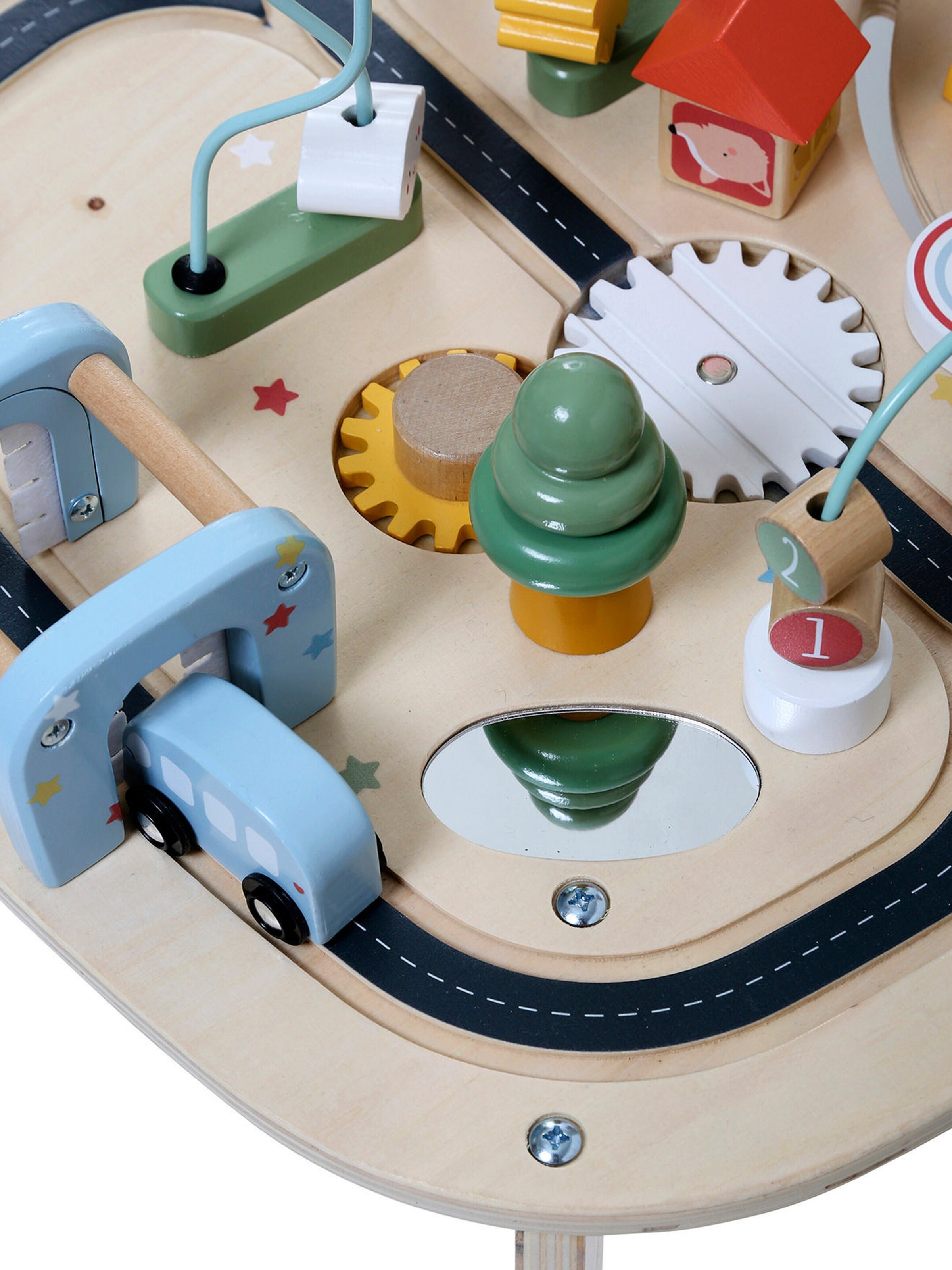 Vertbaudet Baby Activity-Tisch mit Autos, Holz FSC® beige