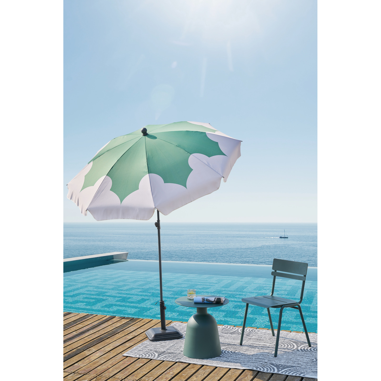 Sonnenschirm Calpe grün/beige
