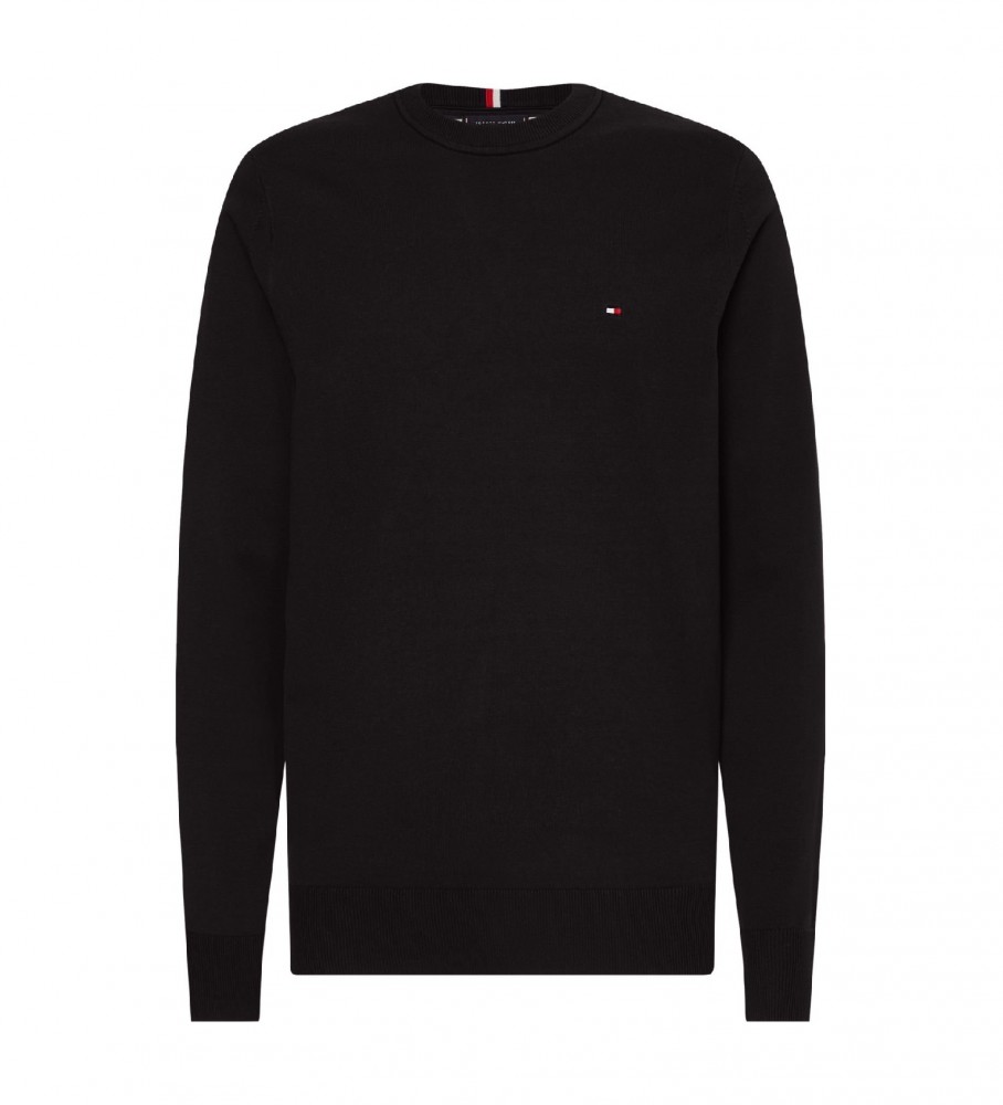 Suéter Tommy Hilfiger 1985 com gola redonda, preto