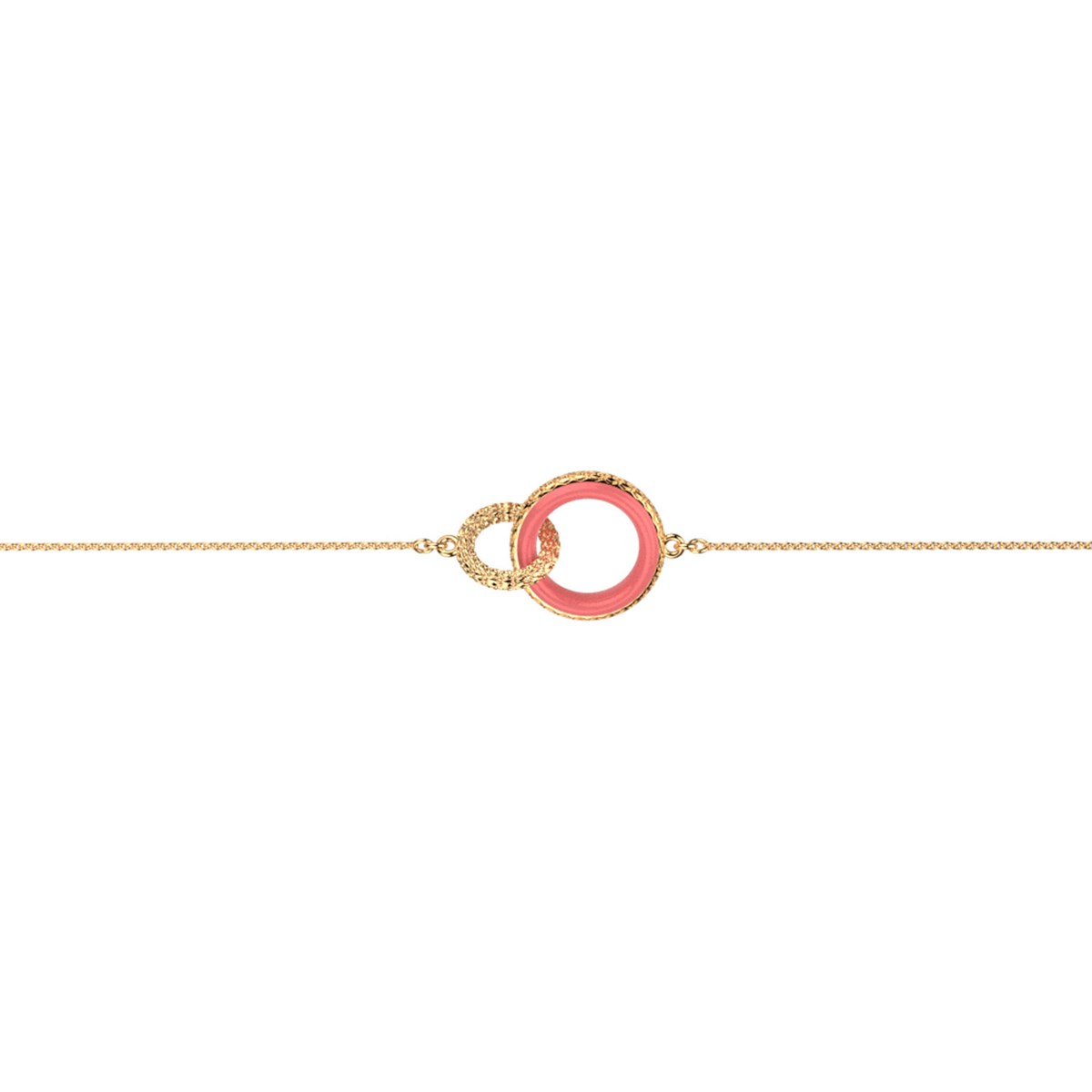 Bracelet Les Georgettes collection Les Cadettesdoré laqué corail