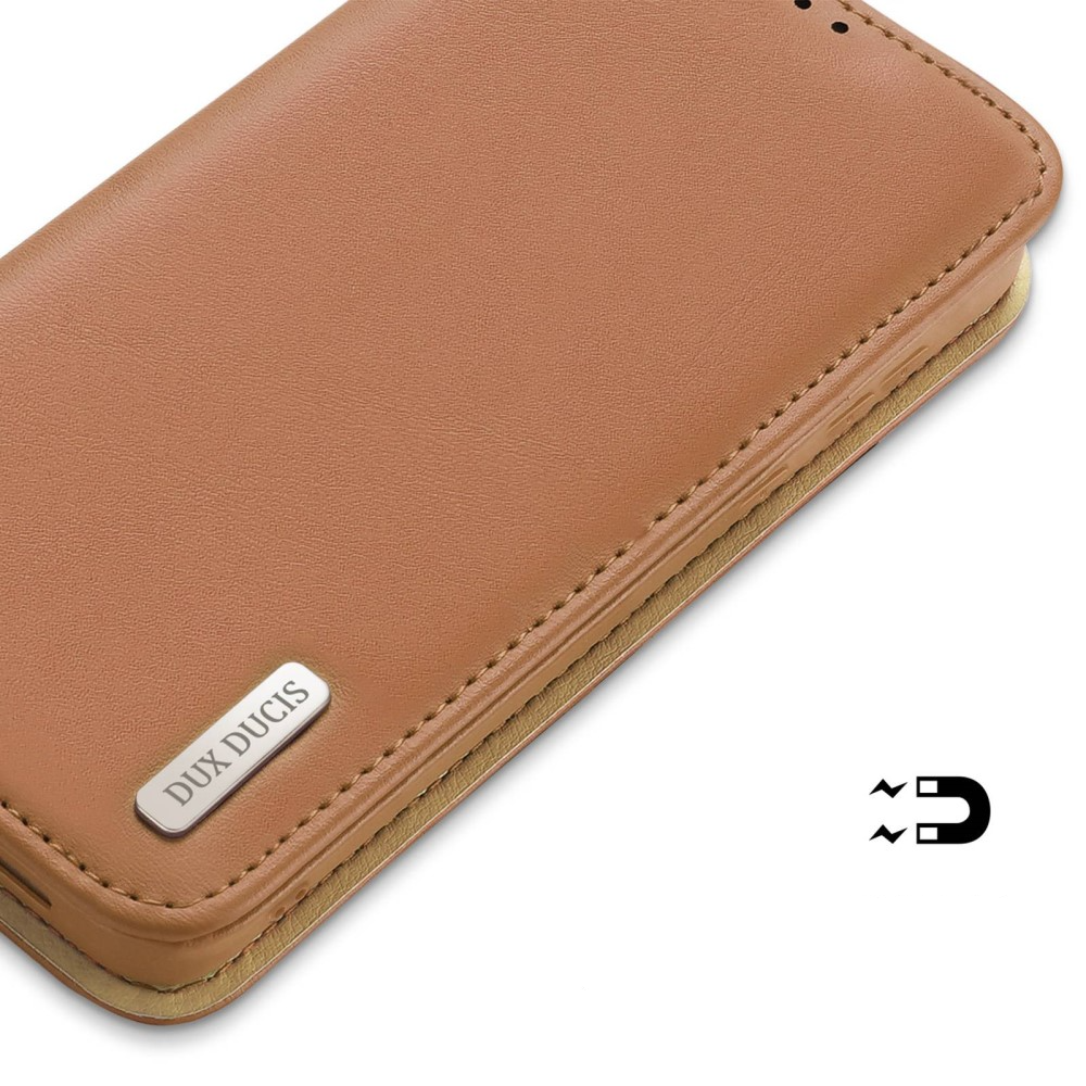Samsung Galaxy S23 5G Flip Wallet Cover Echtleder Tasche (RFID Schutz) - Braun