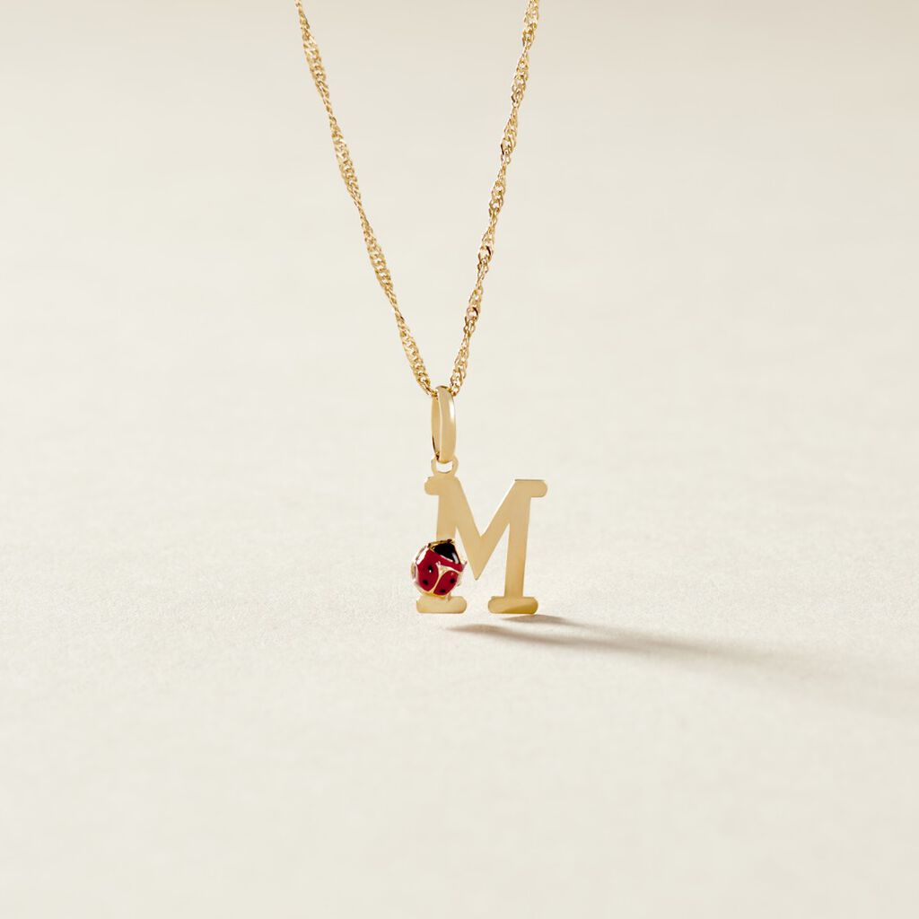 Pendentif Helidie Coccinelle Lettre Or Jaune