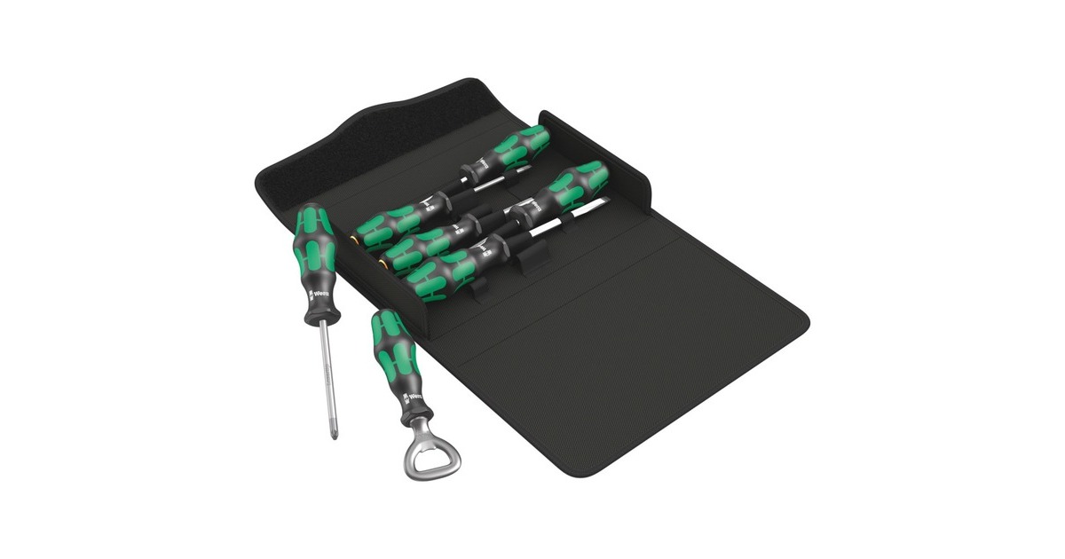 WeraKraftform 300/7 Set 3 Schroevendraaierset Kraftform Plus  (Zwart/groen, 7‑delig)