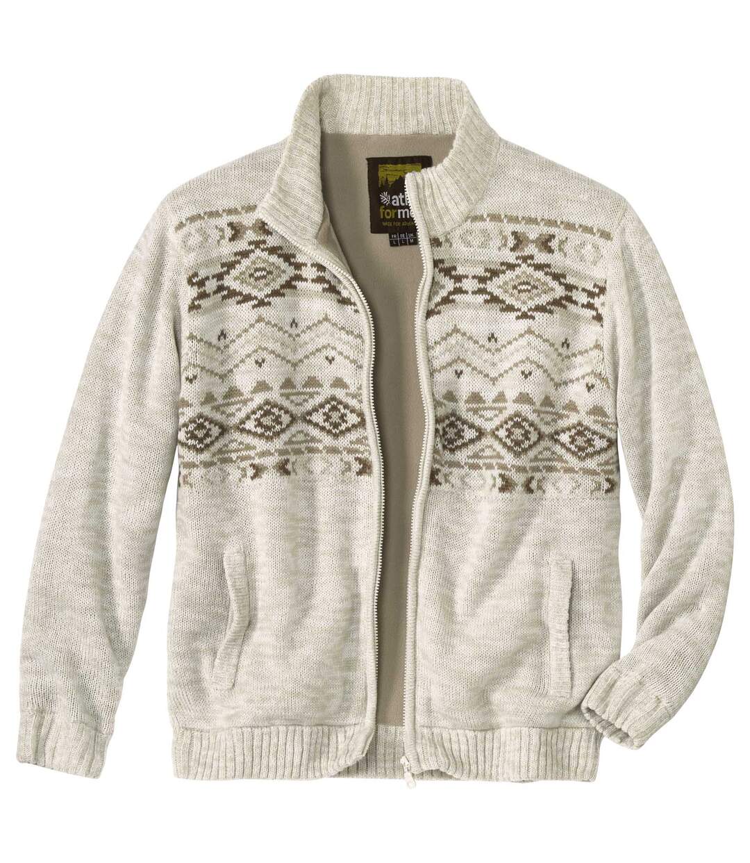 Gilet Tricot Jacquard Doublé Polaire