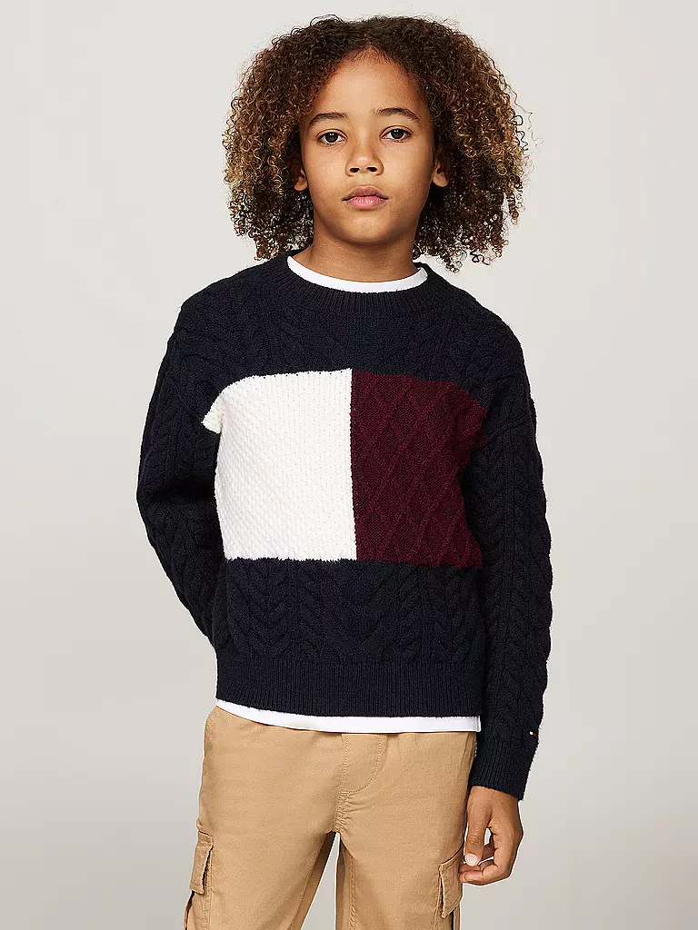 TOMMY HILFIGER Jungen Pullover dunkelblau