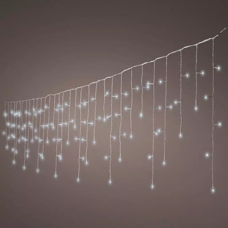 Stalactite lumineuse 7,50 m 175 LED câble blanc Stars Blanc froid