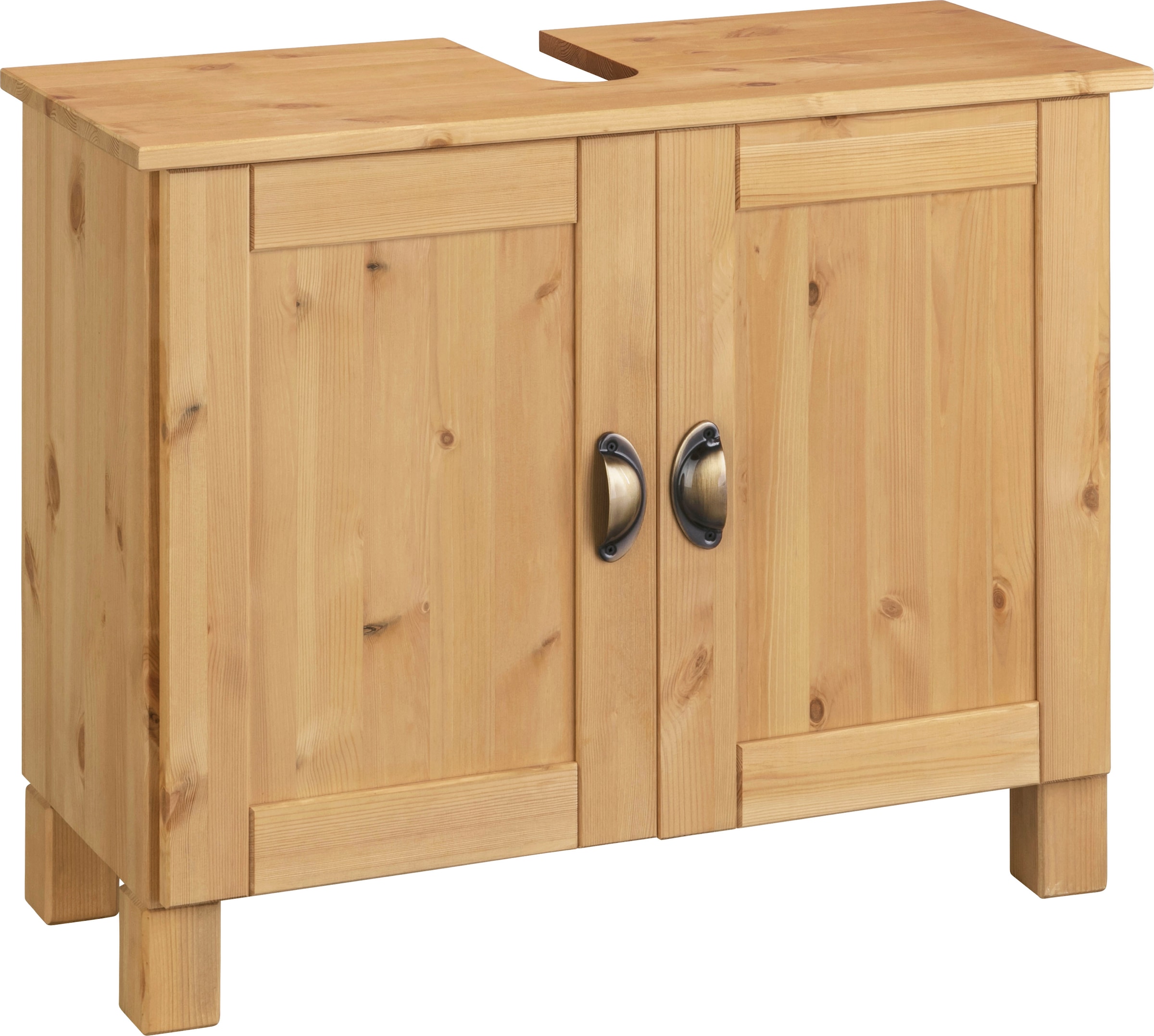Home affaire Waschbeckenunterschrank »Oslo« in massiver Kiefer, mit 2 Türen, Breite 70 cm, Höhe 55 cm