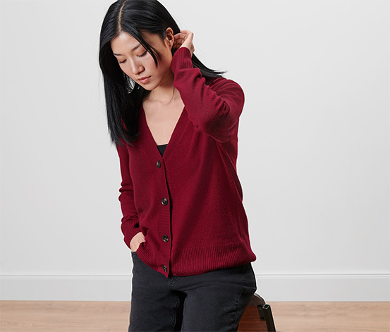 Strickjacke mit Cashmere