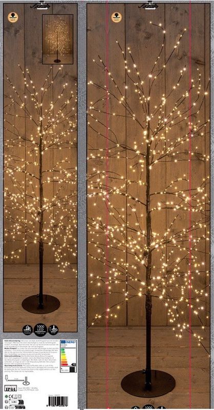 Anna's Collection - Lichtboom - Zwart - 150 cm - Metaal - 1000 LEDs - Warm Wit