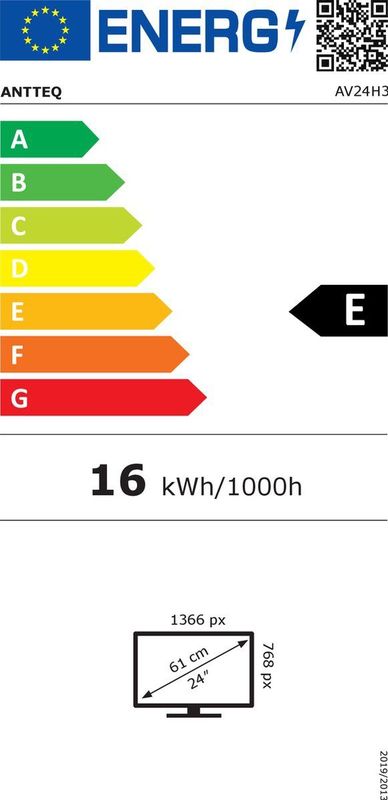 ANTTEQ - AV24H3 - 24inch HD-ready Smart-TV - Zwart - DLED Achtergrondverlichting
