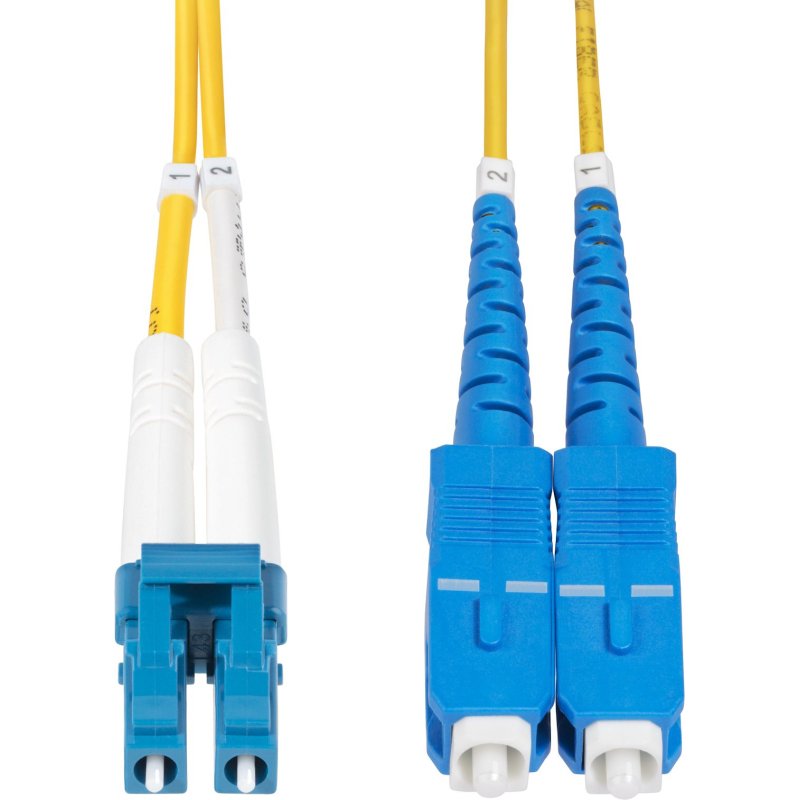 StarTech.com Câble Fibre Optique de 10m Duplex Monomode LC vers SC(UPC) OS2, 9/125µm, 100G, Cordon Fibre Optique, Insensible à la Courbure, Faible Perte d'Insertion, Cordon Patch Fibre LSZH