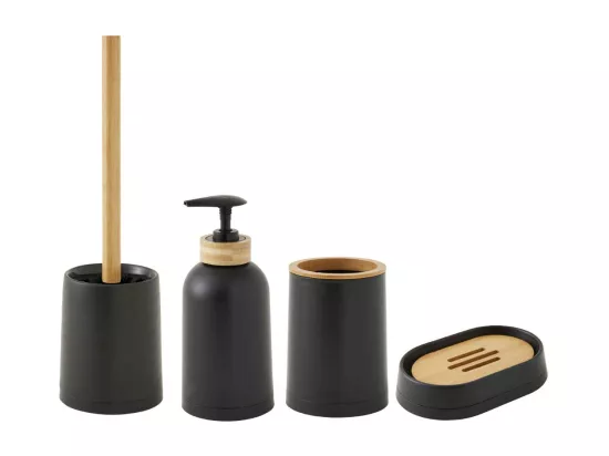 Set de salle de bain 4 pièces 4 pièces en bambou noir