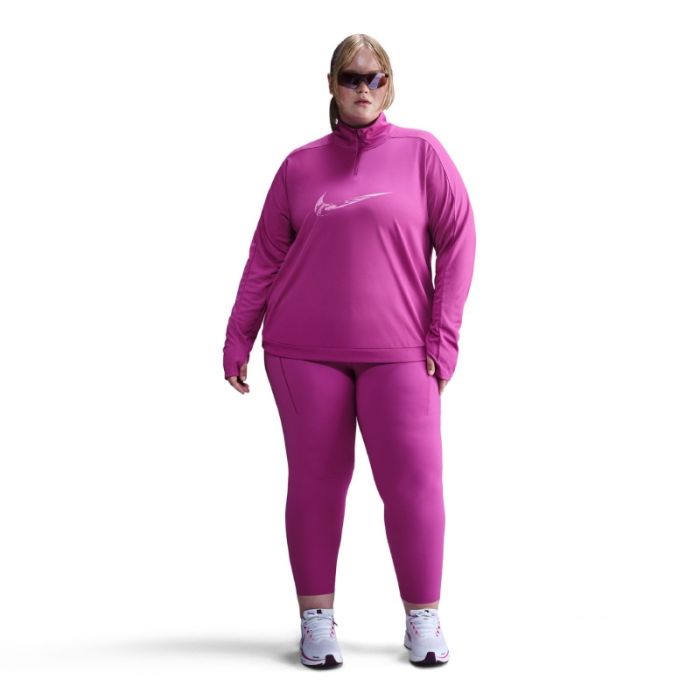 Nike Dame Trøjer Dri-FIT Swoosh Half-Zip Mid Layer (Plus Size) Pink