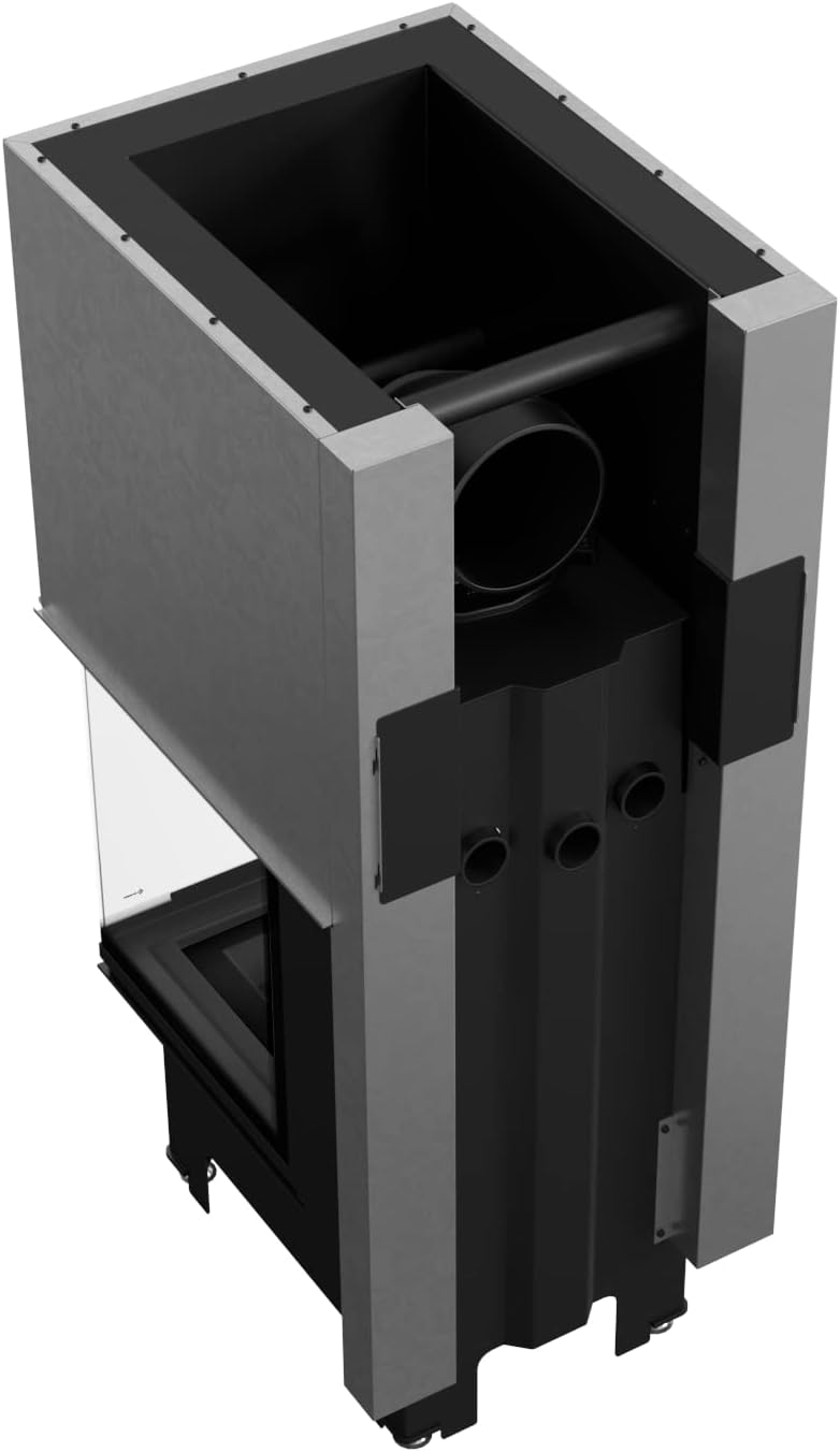 KRATKI NBC 500/500 Holzbefeuerter Kamineinsatz Lufteinlass BImSchV 2 konformer Stahl Schwarz Thermotec-Auskleidung 8 kW Thermischer Wirkungsgrad 83% Abgasauslass fi 200 mm 147x57,6 cm