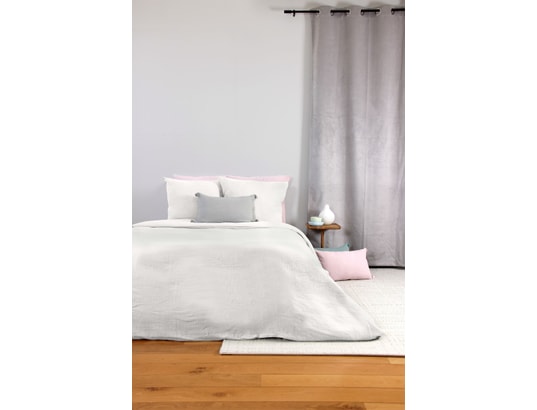 COTE DECO - Ensemble couette + 2 oreillers Parure de lit - double gaze de coton - 240 x 260 cm - blanc