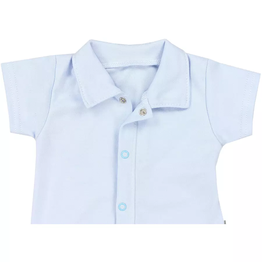 TupTam Baby Jungen Langarm Kurzarm Body mit Kragen hellblau