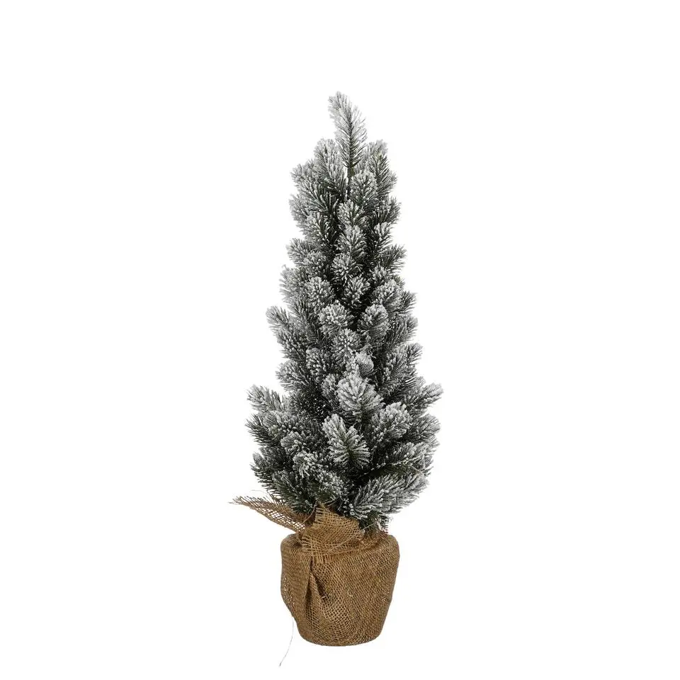 House of Seasons Kunstkerstboom in Jute - H60 x Ø30 cm - Groen Frosted