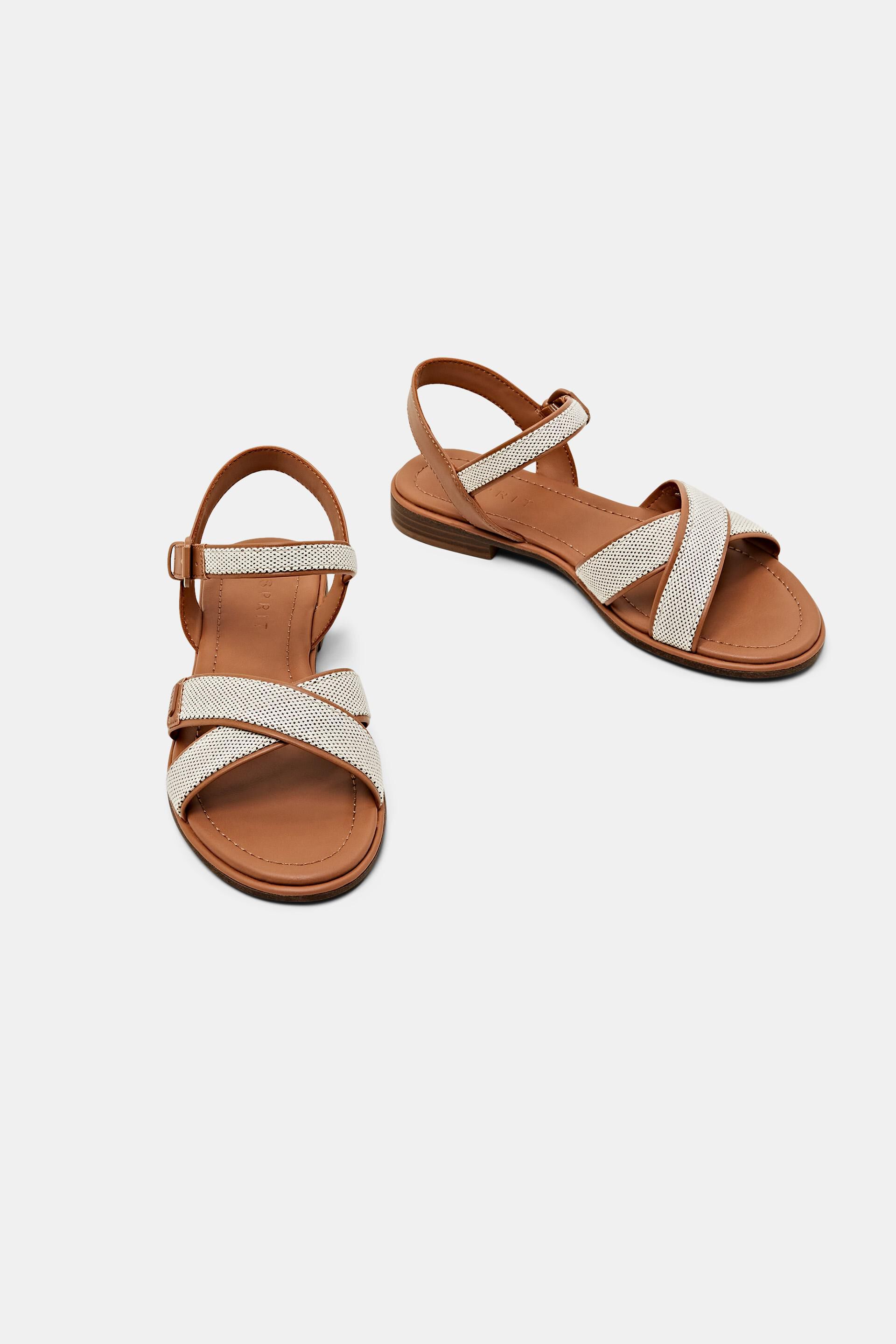 Sandales à brides croisées en similicuir textile