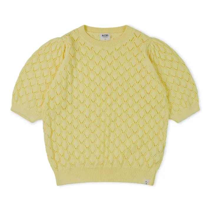 Matona Pull Ajouré Coton Bio | Jaune pâle