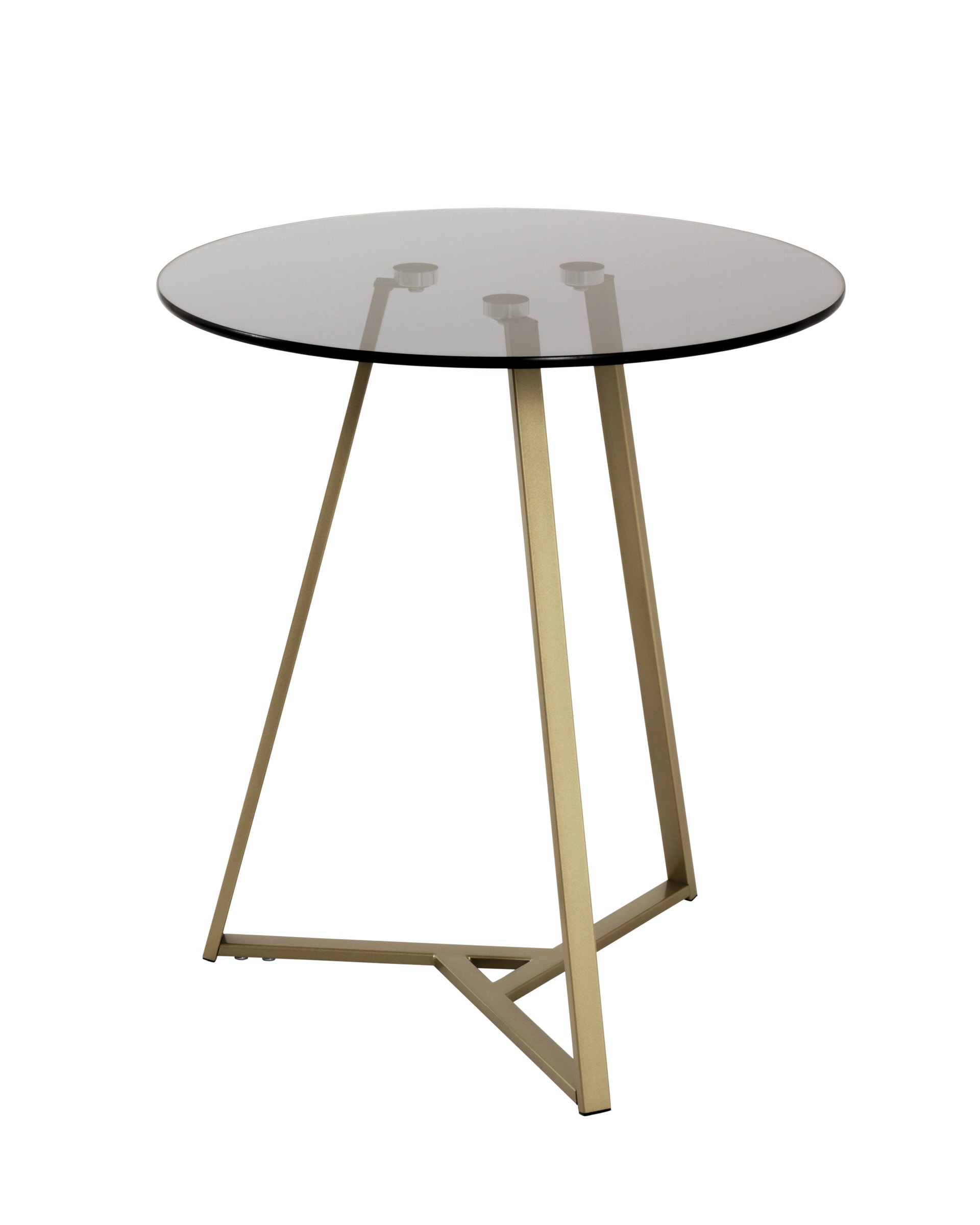Beistelltisch 45 x 50 cm goldfarbig/grau rund