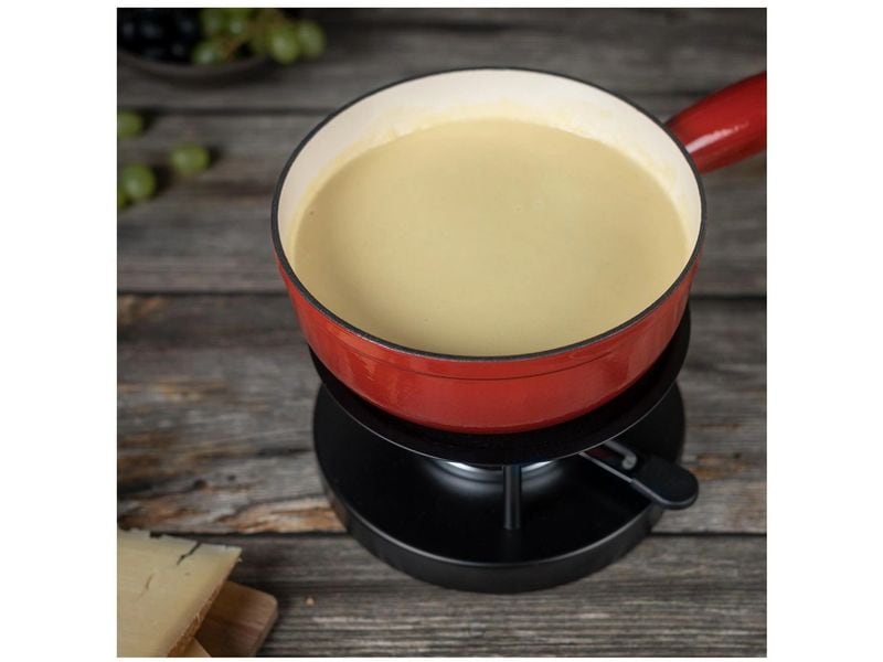 Kuhn Rikon Fondue-Caquelon Induktion Rot Fondue-Topf aus Gusseisen