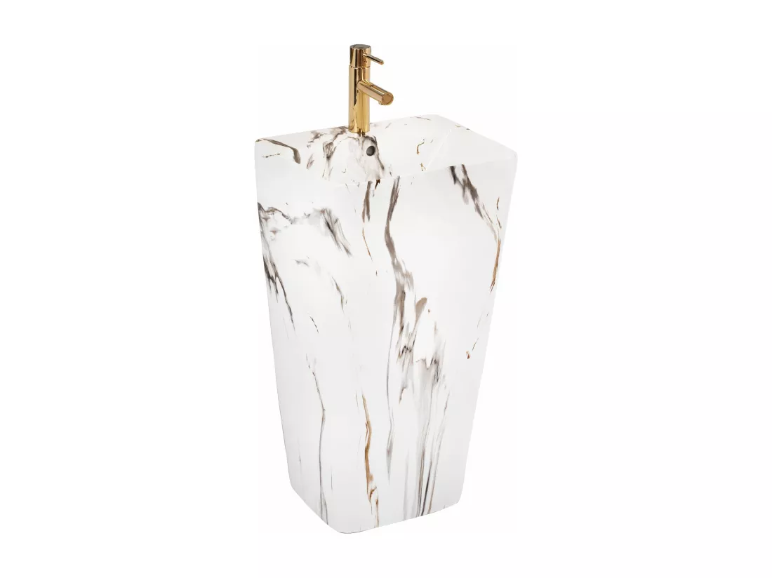 Vasque Autoportante Rea Aris Marble White