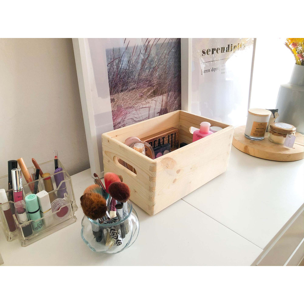 Caisse en bois de rangement 30 x 20 x 14 cm