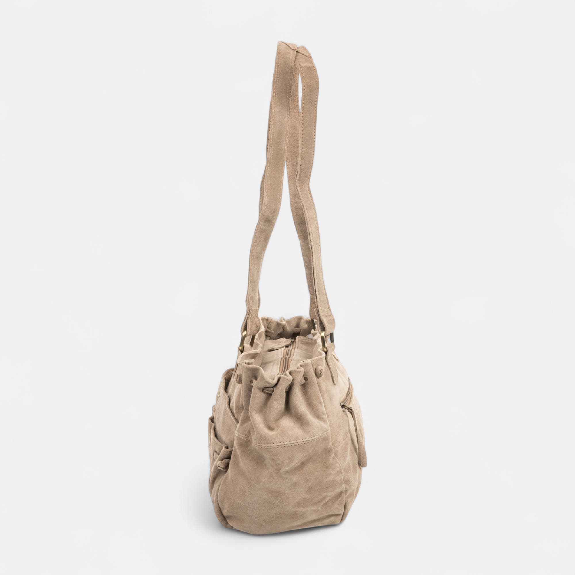 Sac à main en cuir beige