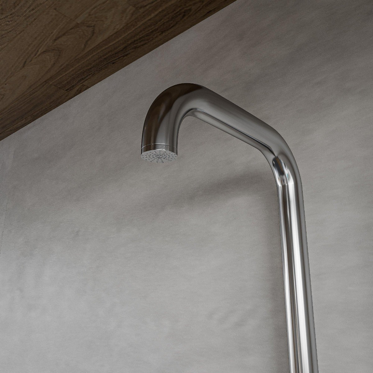 FortiFura Outdoor Original buitendouche met handdouche geborsteld RVS